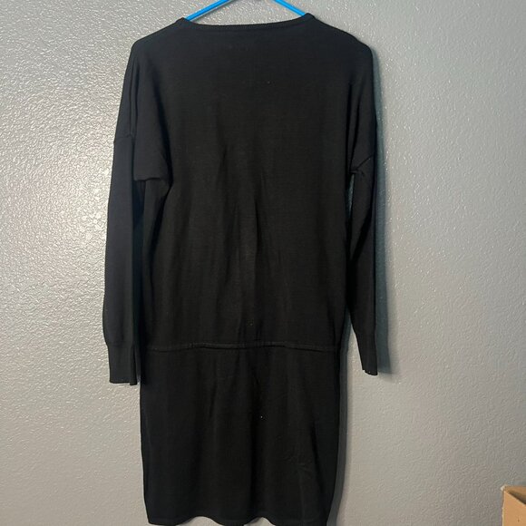 Calvin Klein Black Knit Zip-Front Dress - Size Small - Picture 3 of 3